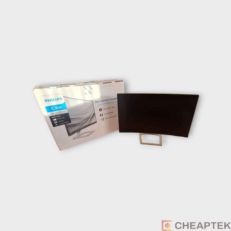 Philips 248E9Q - zaoblený monitor, 24" palců - prasklý display